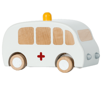 Krankenwagen aus Holz - Aufziehauto