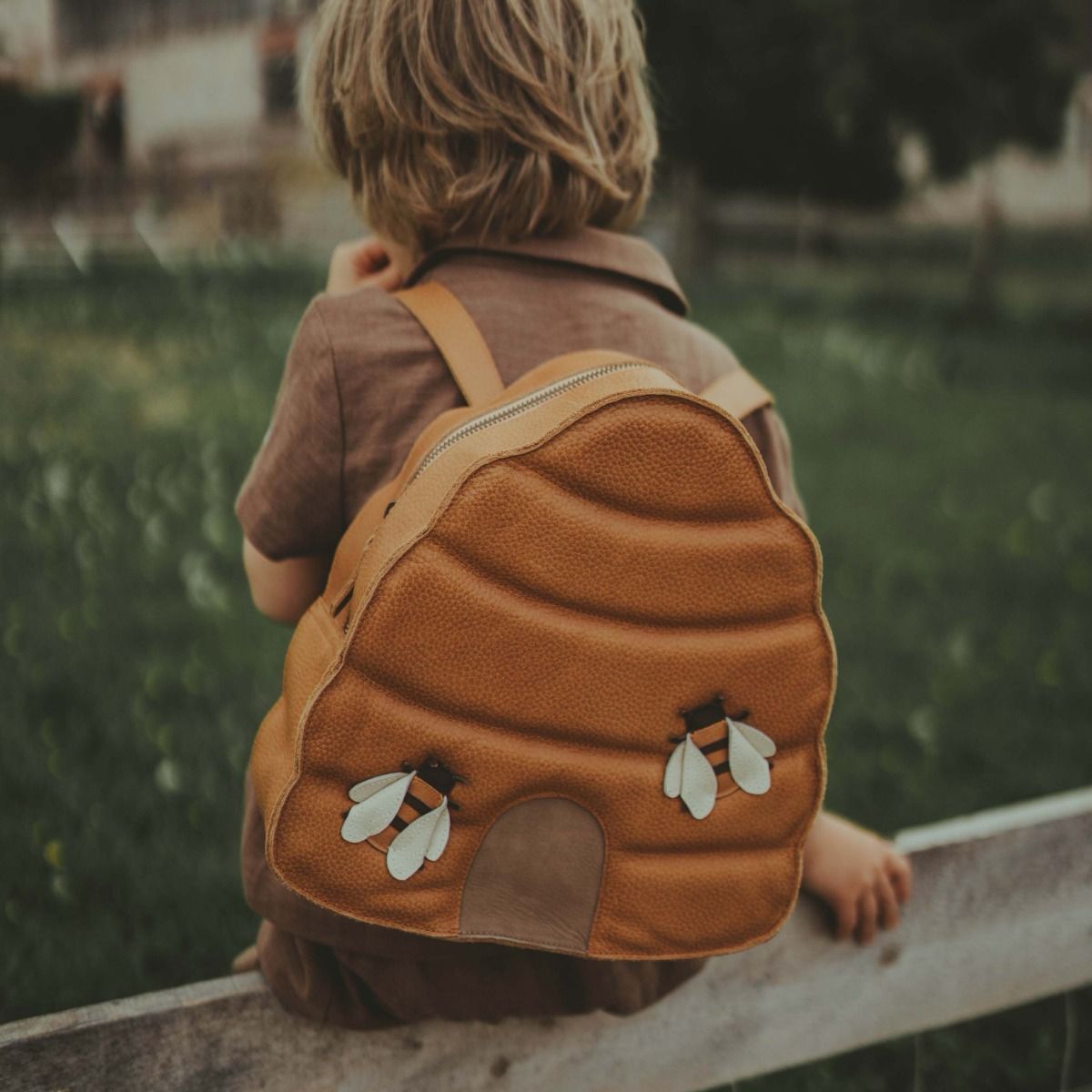 Kinder Rucksack Jona Bienenstock Leder