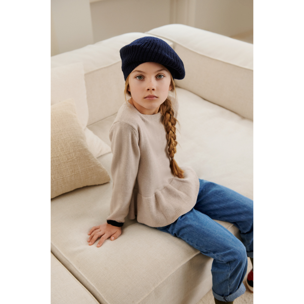 Borg Baskenmütze Kinder Navy