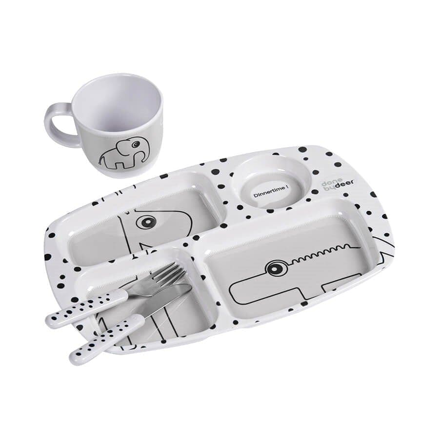 Done by Deer - Service de table pour tout-petits Happy dots Gris