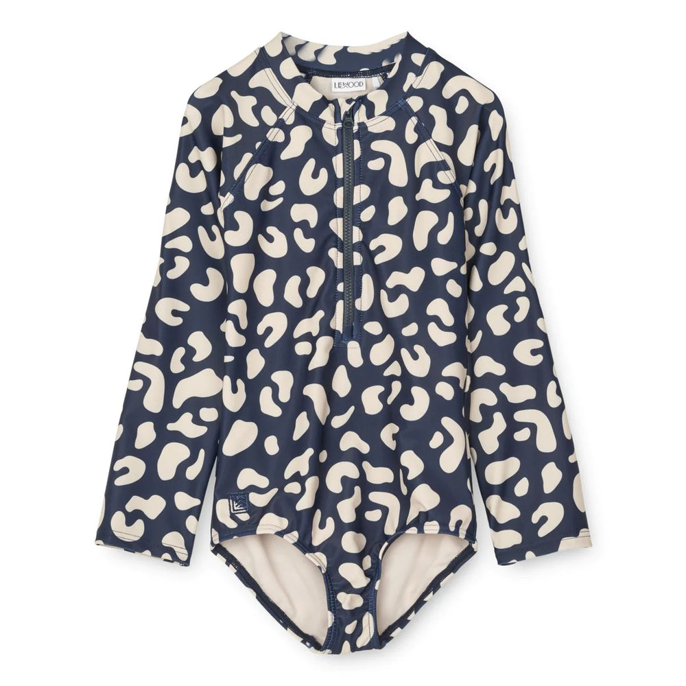 Badeanzug Magali langarm mit UV Schutz - Leo Navy