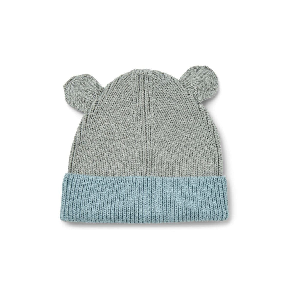 Beanie Mütze Kinder Baumwolle - Dusty mint/sea blue mix