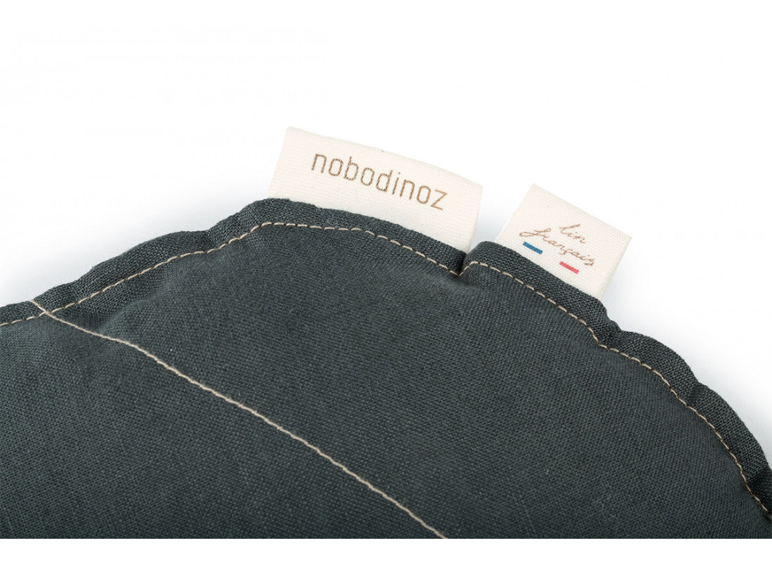 Nobodinoz Kissen Leaf Lin Français Green Blue