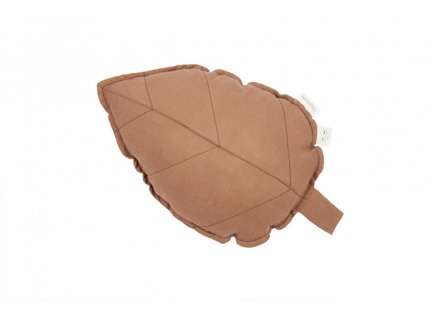 Nobodinoz Kissen Leaf Lin Français Noisette
