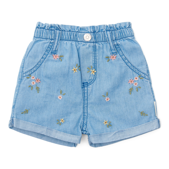 Jeans Short mit Blumen