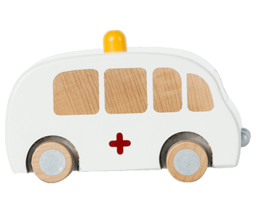 Krankenwagen aus Holz - Aufziehauto