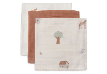 Musselintücher - Swaddles 3er Pack - Farm - 31x31cm