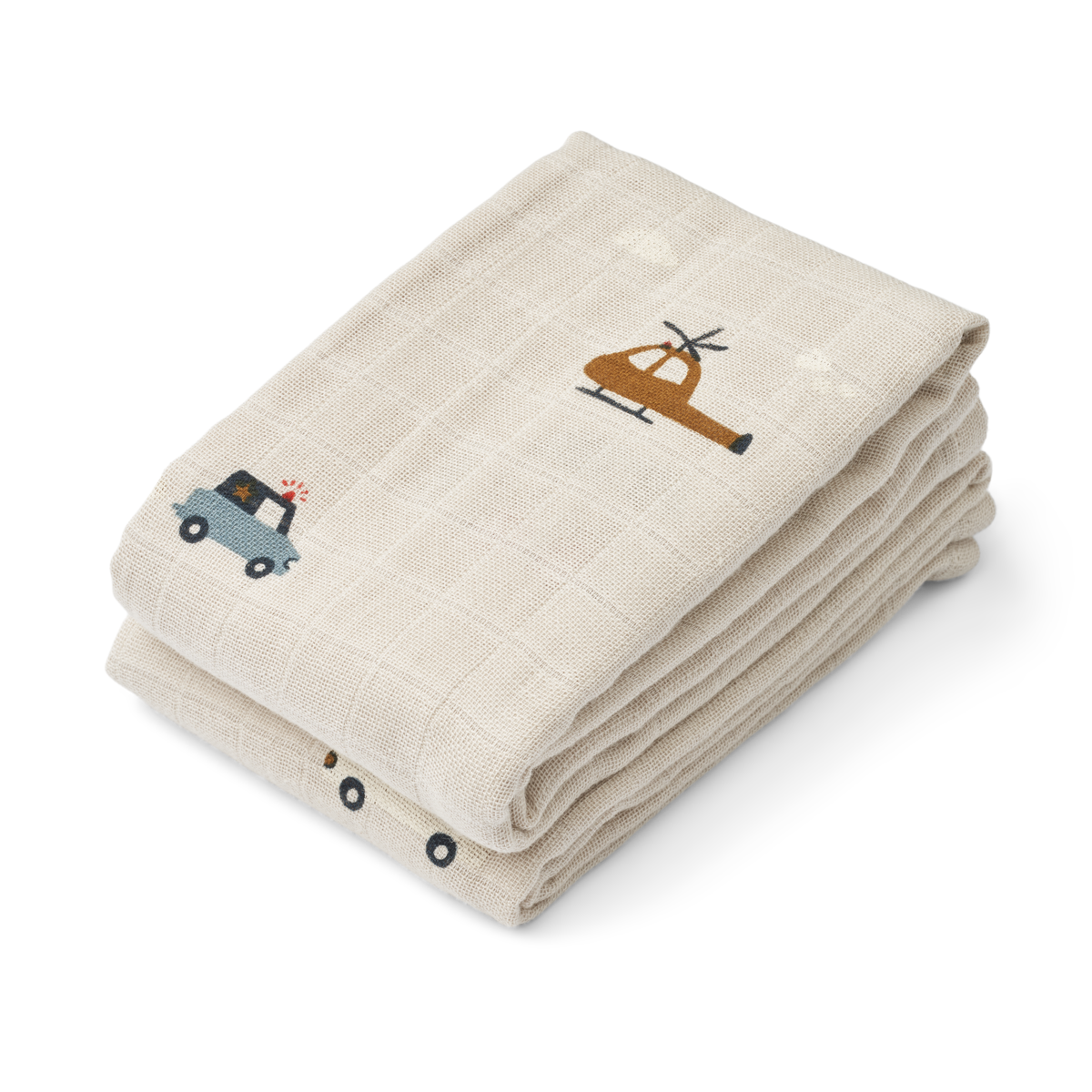 Lewis Baumwollmusselin Tuch 2er Pack - Emergency Vehicles