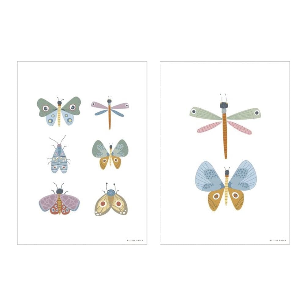 Little Dutch - Affiche A3 - Fleurs & Papillon