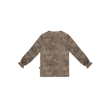 Rib Collar Shirt - Characoal Leopard
