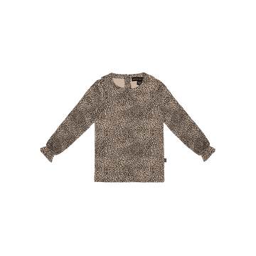 Rib Collar Shirt - Characoal Leopard