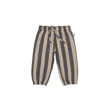 Baby Relaxed Pants - Blue & Sesame Stripes