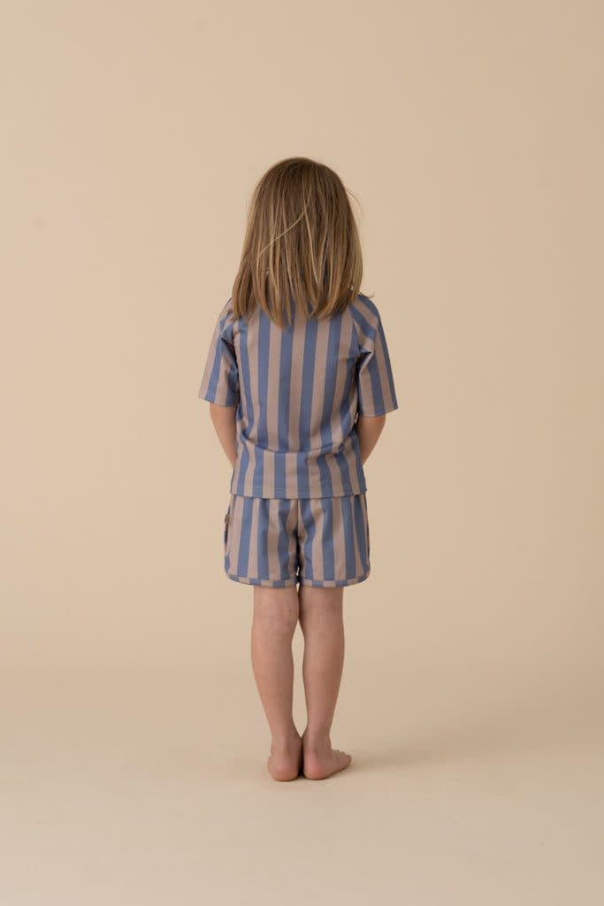 UV Top Kinder - Blue & Sesame Stripes