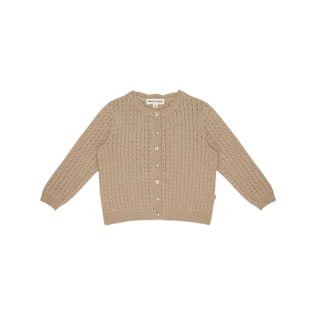 House of Jamie Knitted Girls Cardigan Beige