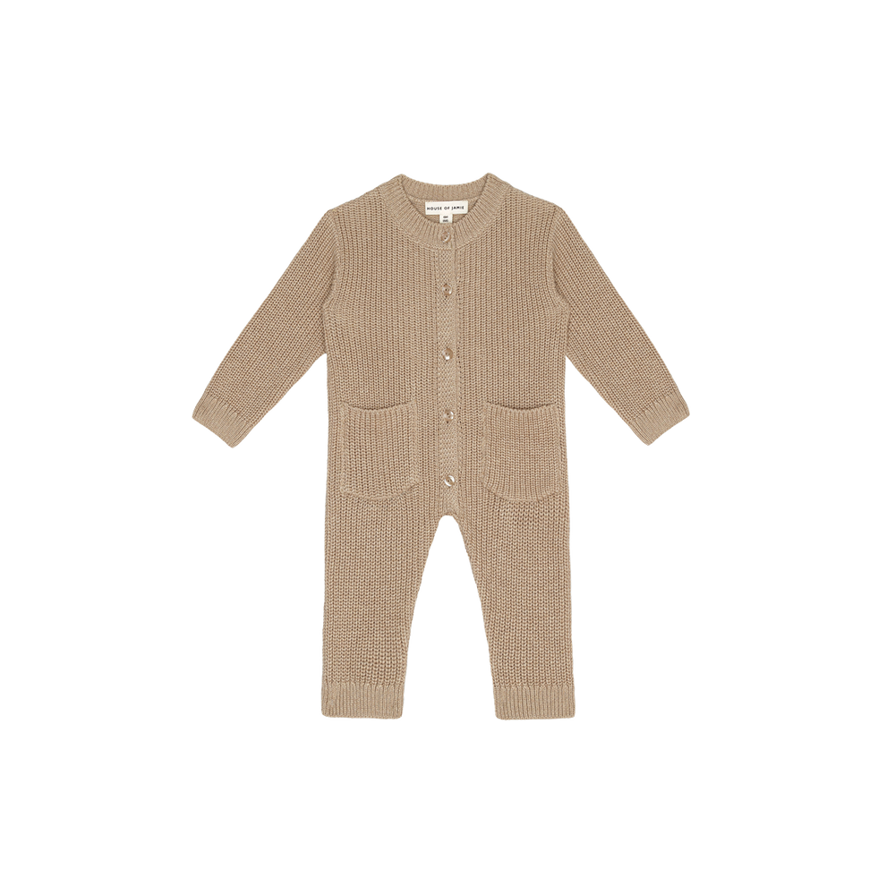 House of Jamie Knitted Babysuit Beige