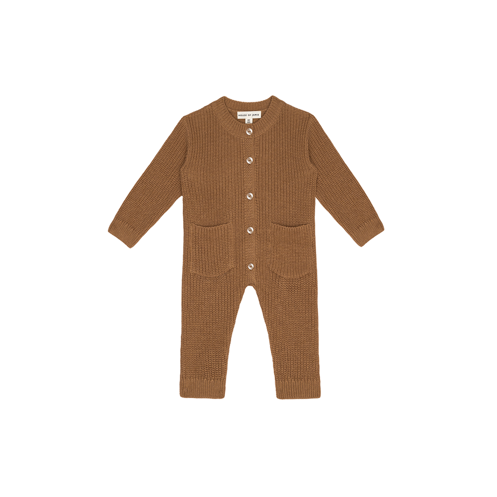 House of Jamie Knitted Babysuit Almond