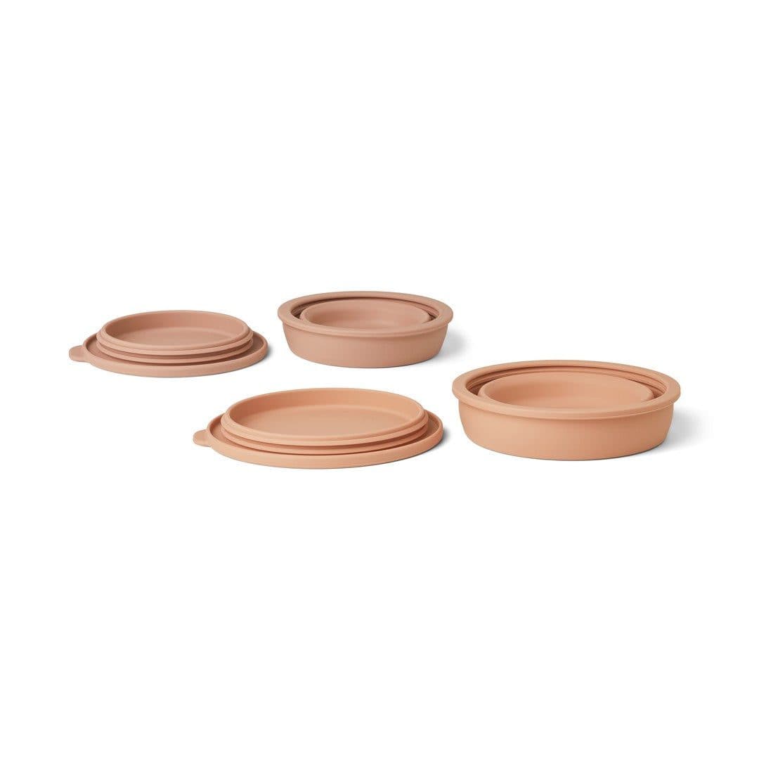 Liewood - Bol Lunchbox Pliable - Silicone - Lot de 2 Rose de Toscane