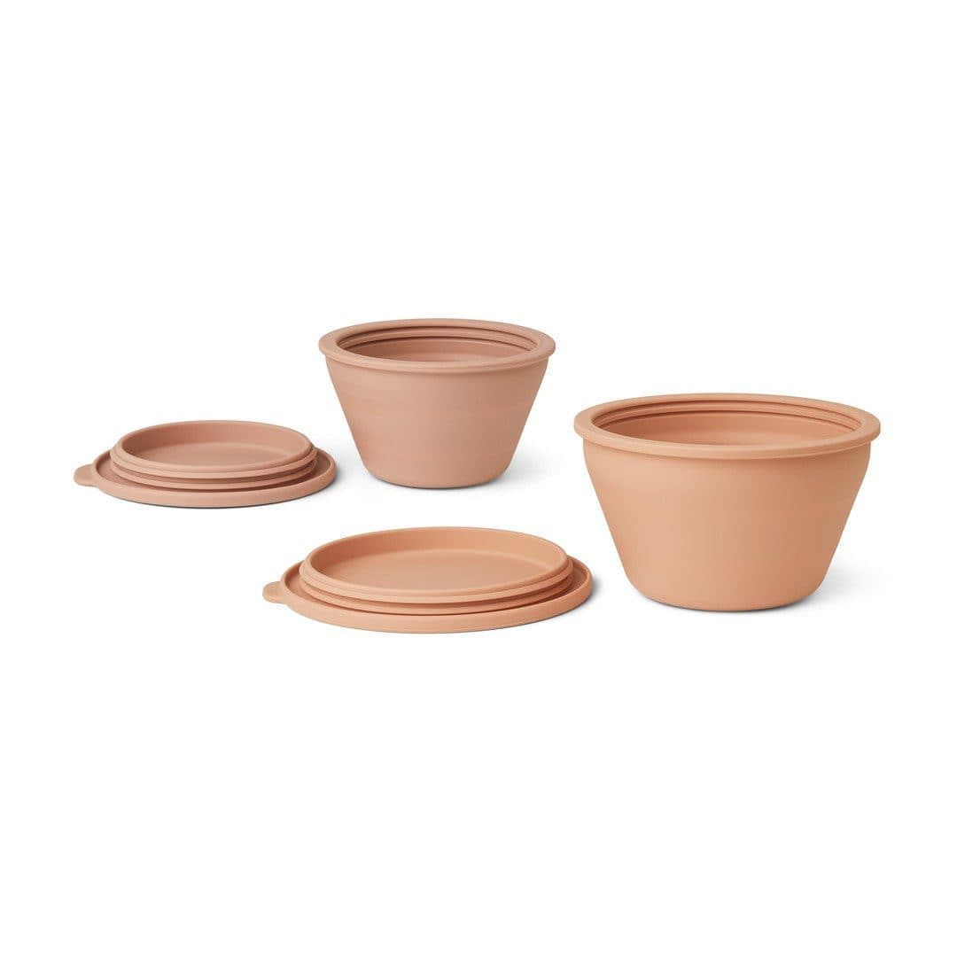 Liewood - Bol Lunchbox Pliable - Silicone - Lot de 2 Rose de Toscane
