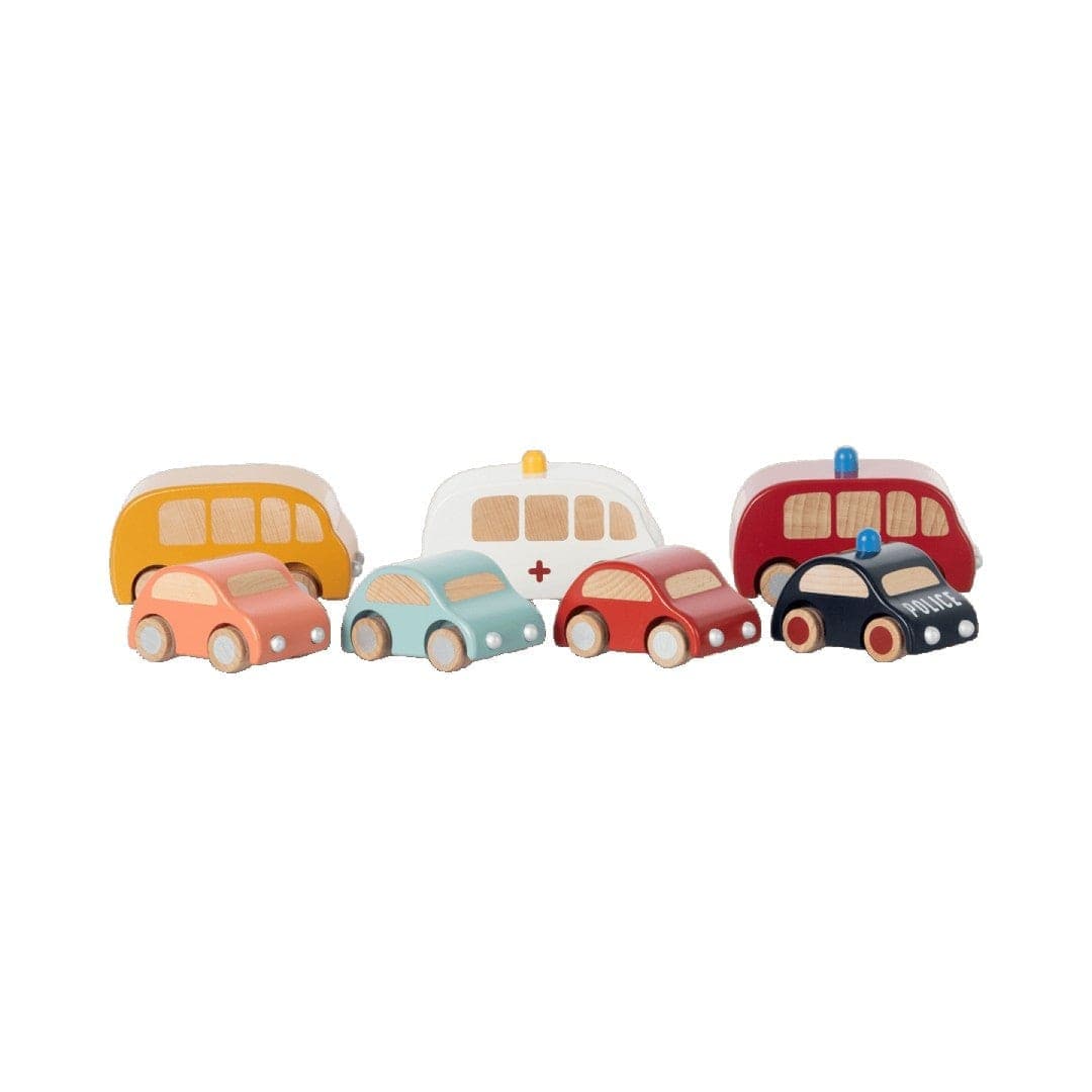 Maileg - Voiture en Bois - Voiture à Remonter - Rouge