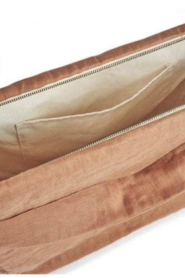 Lin Français Wickeltasche Nobodinoz aus Leinen Noisette Innentasche gross