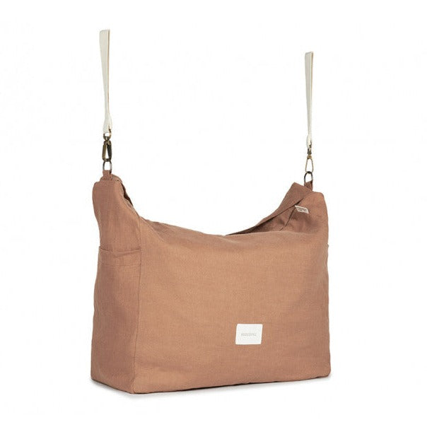 Lin Français Wickeltasche Nobodinoz aus Leinen Noisette Mit Aufhängeschlaufen
